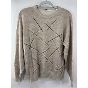 Bachrach Knit Sweater Vintage Y2K 90's Men's Size Large Wool Blend‎